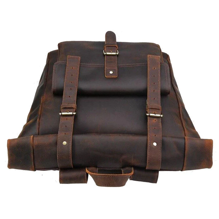 Sac à dos en cuir roll top | DEFOE