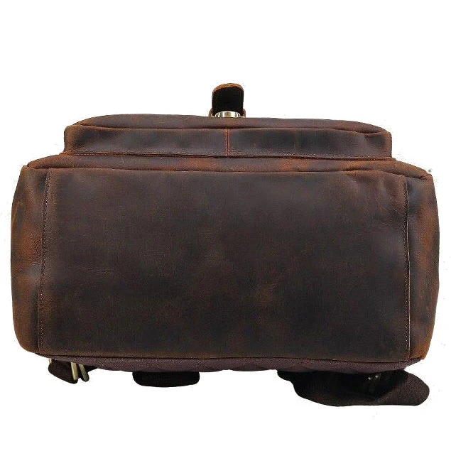 Sac à dos en cuir roll top | DEFOE