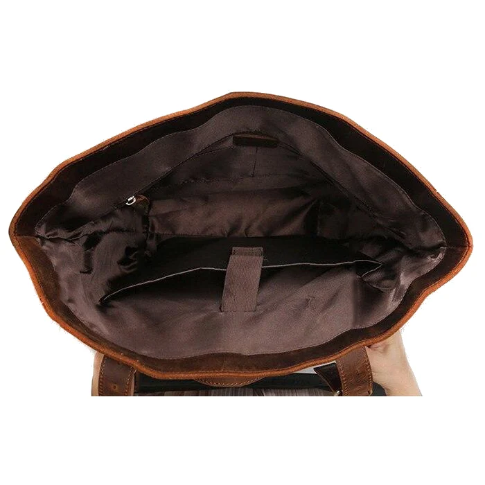 Sac à dos en cuir roll top | DEFOE
