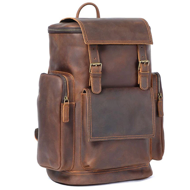 Sac à dos en cuir brun | GRYLLS