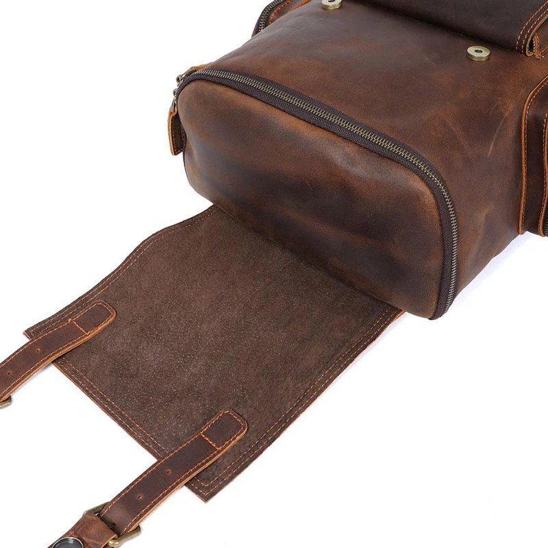 Sac à dos en cuir brun | GRYLLS