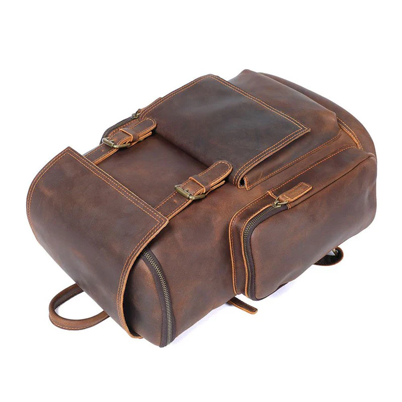 Sac à dos en cuir brun | GRYLLS