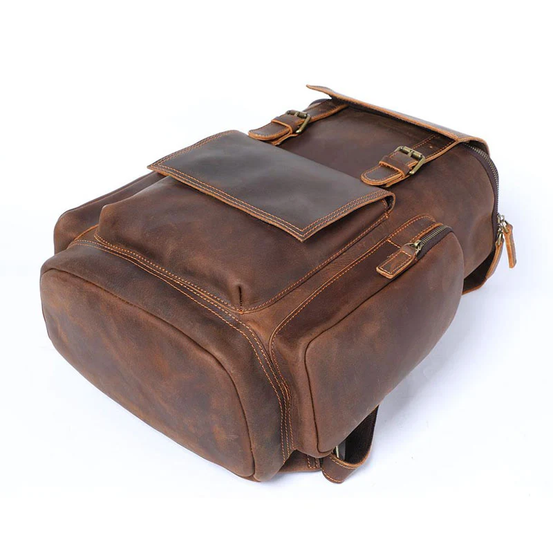 Sac à dos en cuir brun | GRYLLS