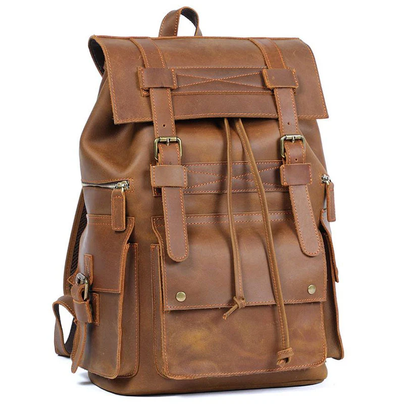 Sac à dos en cuir marron vintage | VASCO
