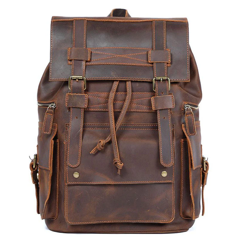 Sac à dos en cuir marron vintage | VASCO
