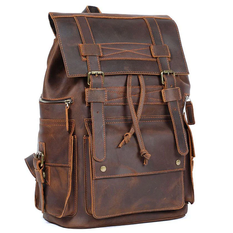 Sac à dos en cuir marron vintage | VASCO
