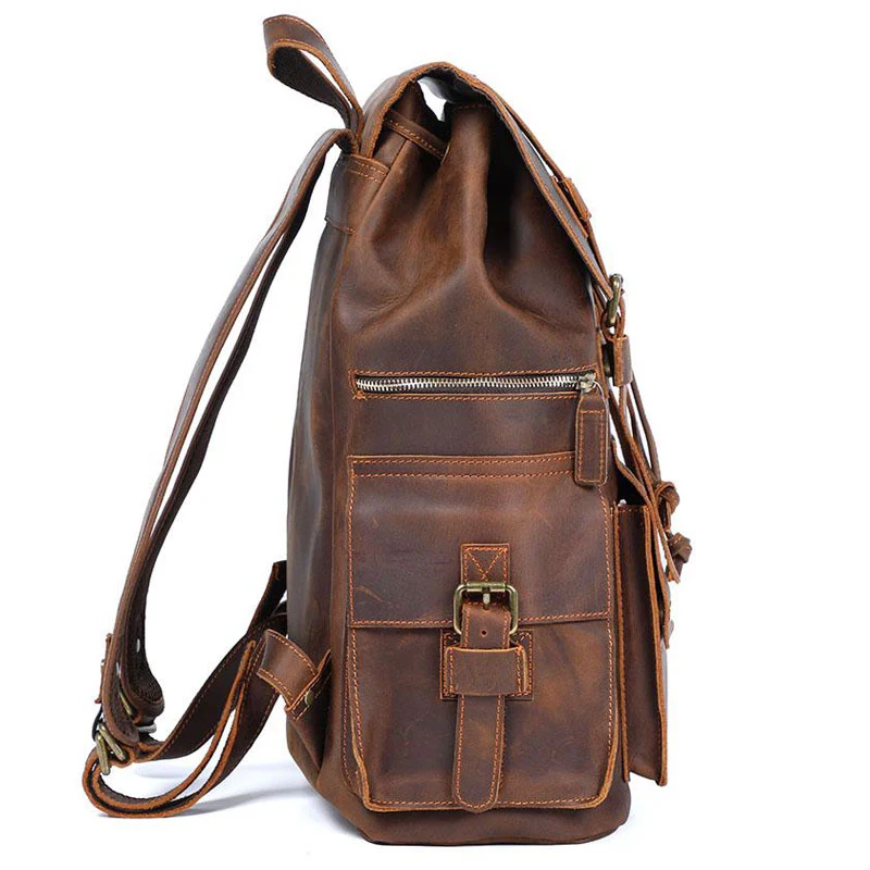 Sac à dos en cuir marron vintage | VASCO