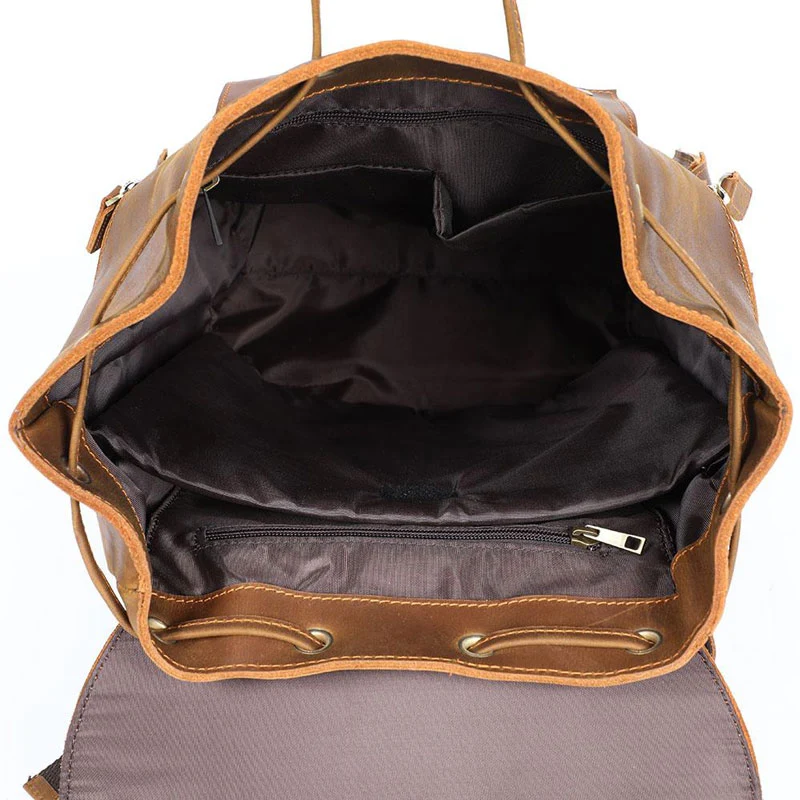 Sac à dos en cuir marron vintage | VASCO