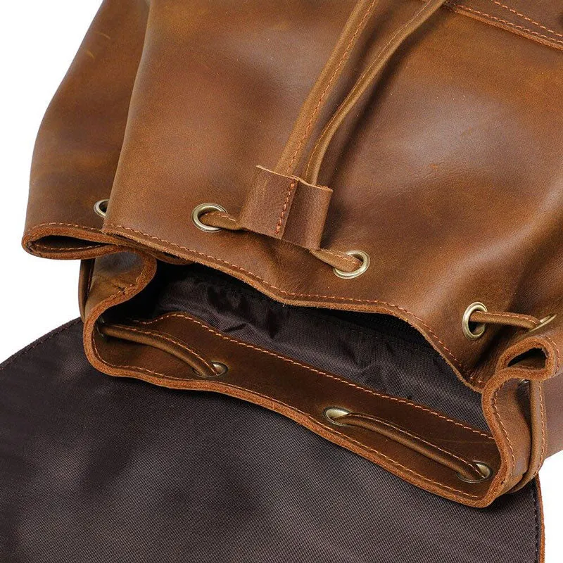 Sac à dos en cuir marron vintage | VASCO