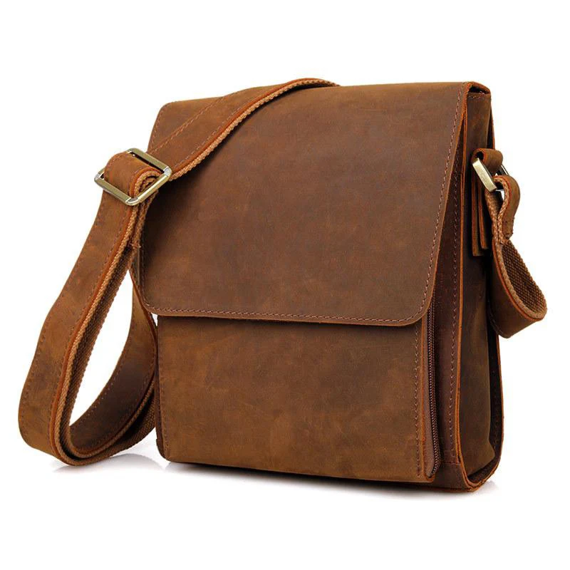 Sac bandoulière en cuir camel | CARACAS