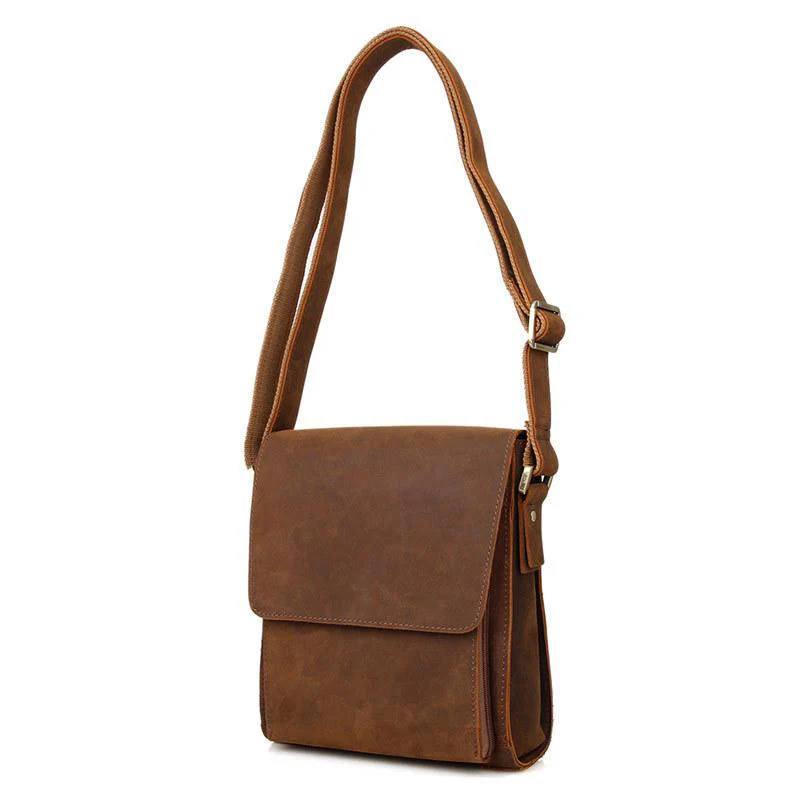 Sac bandoulière en cuir camel | CARACAS