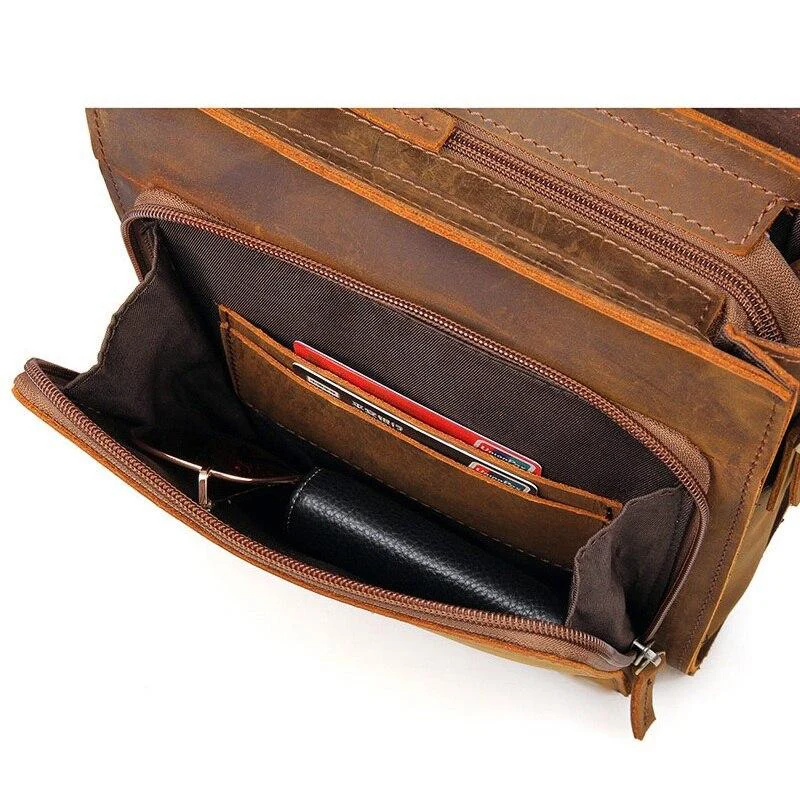 Sac bandoulière en cuir camel | CARACAS
