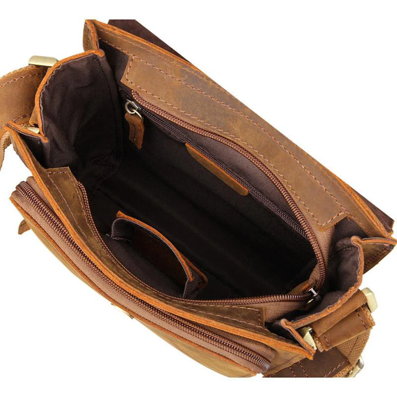 Sac bandoulière en cuir camel | CARACAS