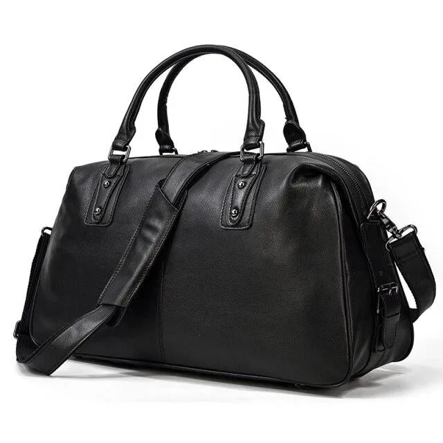 Sac de voyage homme en cuir noir | COPENHAGUE