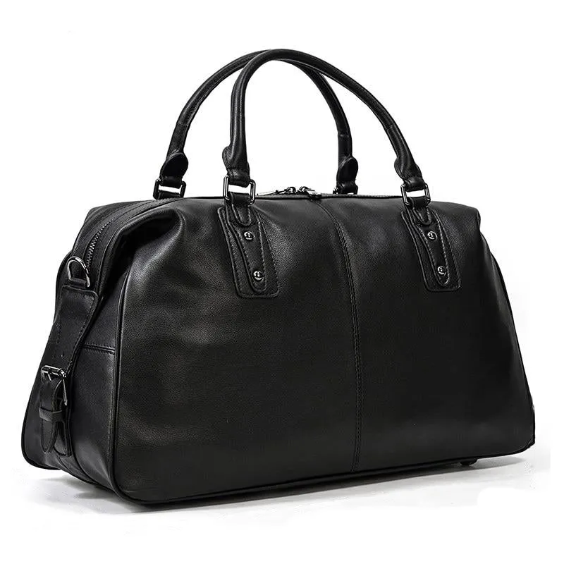 Sac de voyage homme en cuir noir | COPENHAGUE