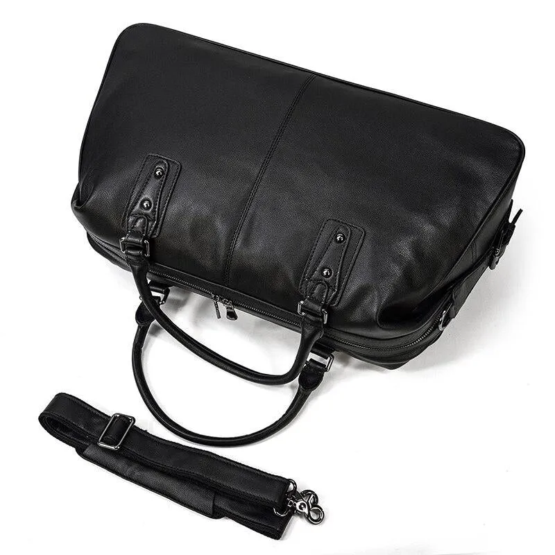 Sac de voyage homme en cuir noir | COPENHAGUE