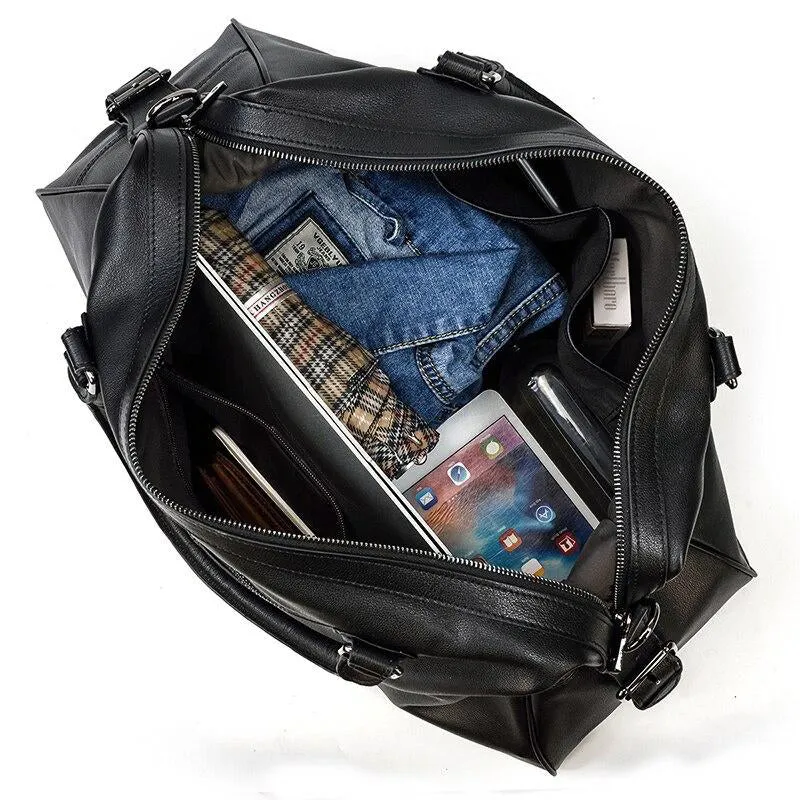 Sac de voyage homme en cuir noir | COPENHAGUE