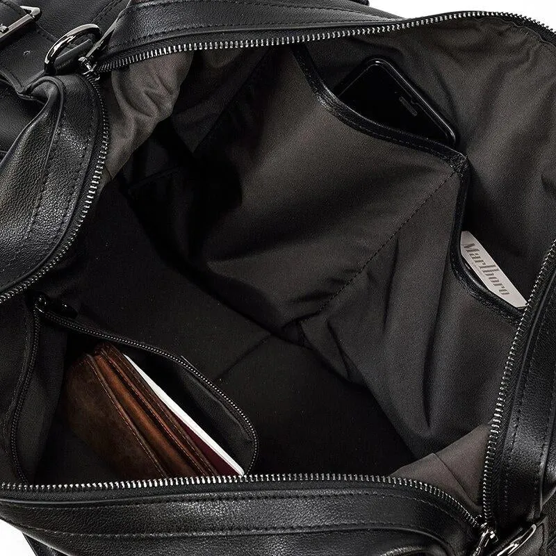 Sac de voyage homme en cuir noir | COPENHAGUE