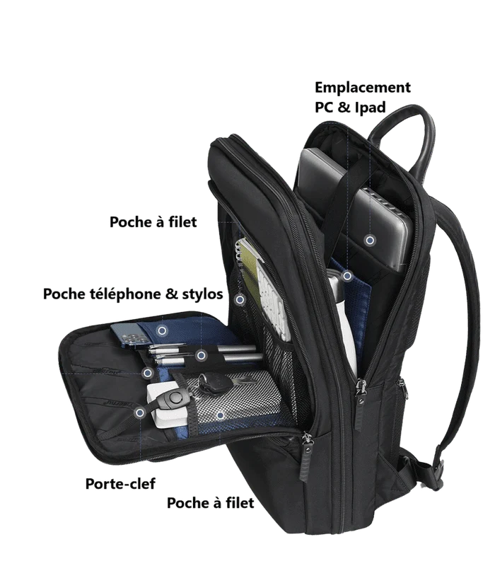 Sac à dos extensible ultra-fin 15,6 pouces - StellarFlex