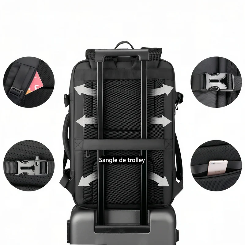 Sac à dos cabine avion 55x35x25