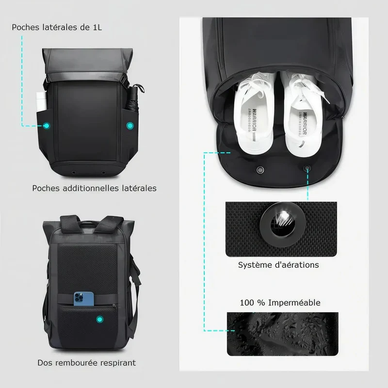 Sac à dos vélo urbain imperméable - Ryden I