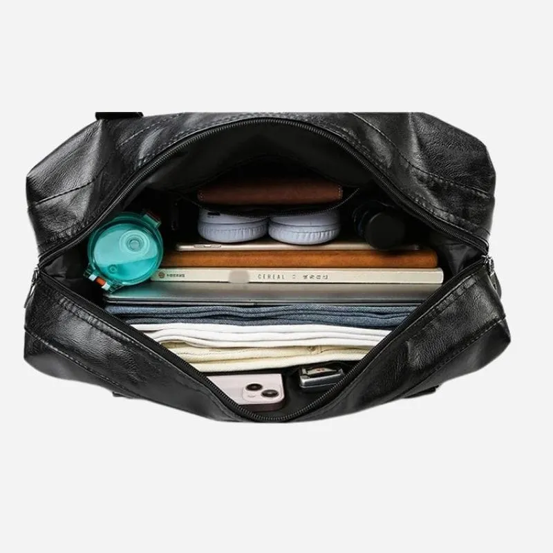 Sac de voyage femme cuir noir