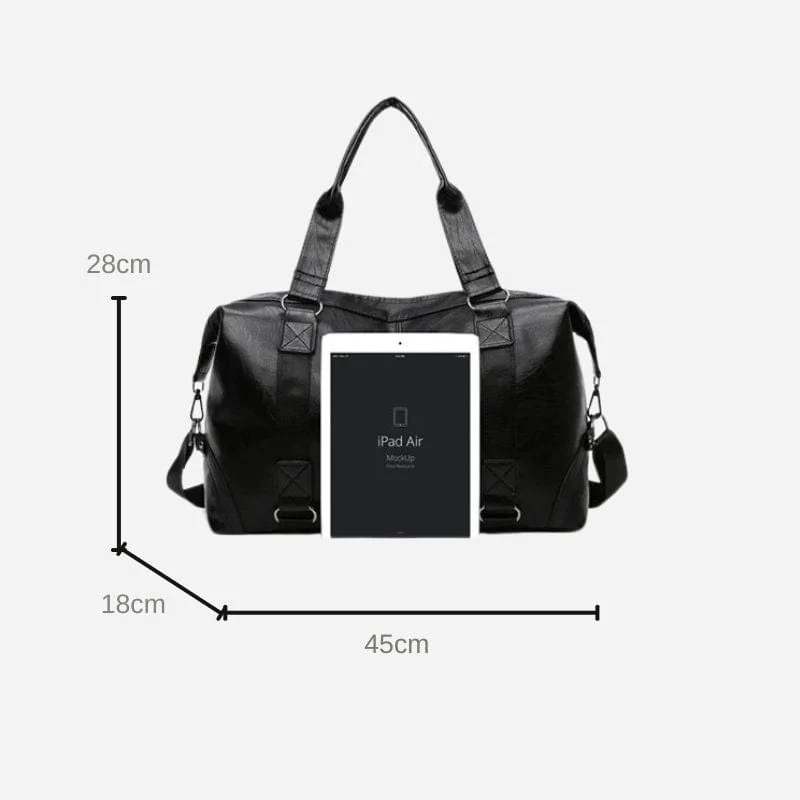 Sac de voyage femme cuir noir