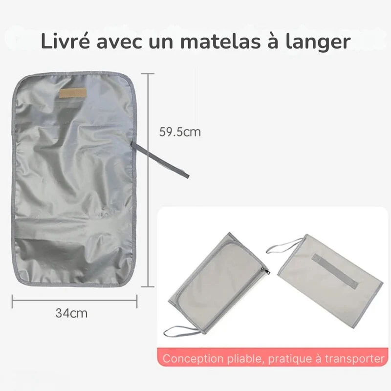 Sac à dos à langer avec matelas