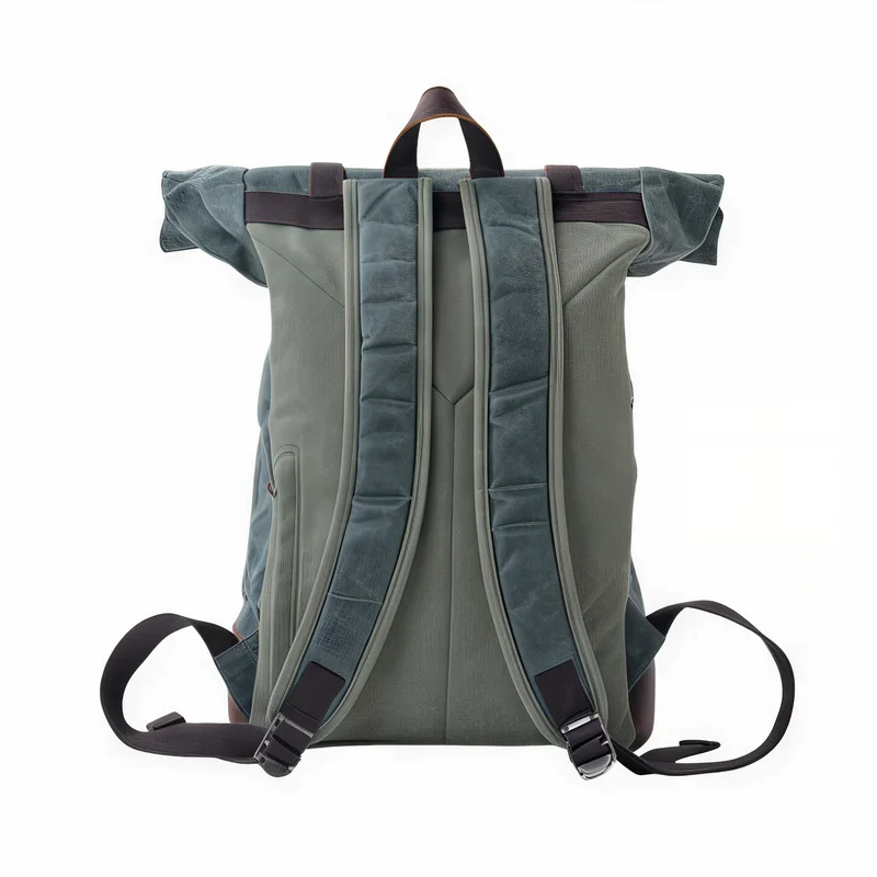 Sac à dos rétro roll top en tissu - Ruston
