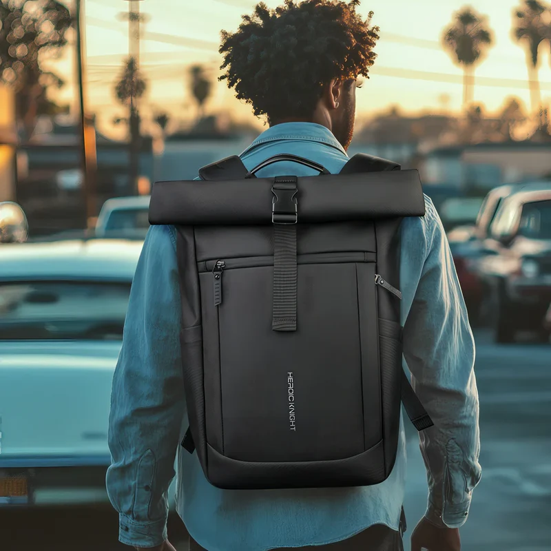 Sac à dos roll top avec compartiment PC dédié - Knight