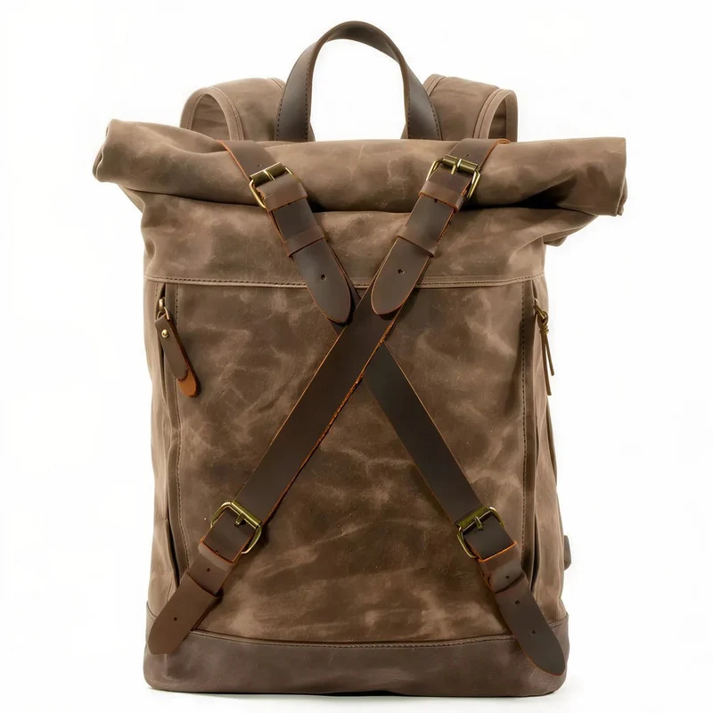Sac à dos roll top rétro - Rustic