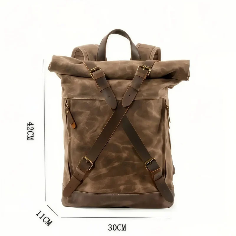 Sac à dos roll top rétro - Rustic