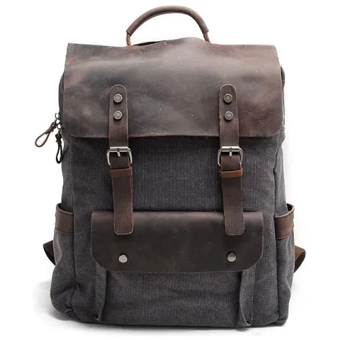 Sac à dos toile et cuir vintage | BÉLOUKHA