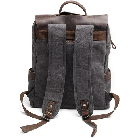 Sac à dos toile et cuir vintage | BÉLOUKHA