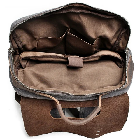 Sac à dos toile et cuir vintage | BÉLOUKHA