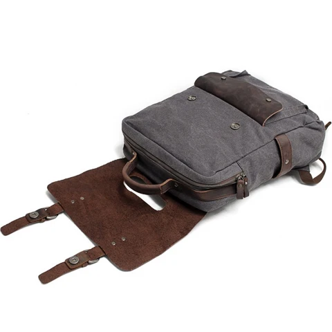 Sac à dos toile et cuir vintage | BÉLOUKHA
