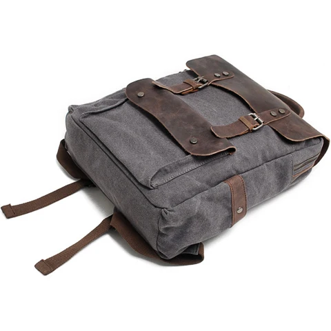 Sac à dos toile et cuir vintage | BÉLOUKHA