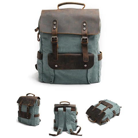 Sac à dos toile et cuir vintage | BÉLOUKHA