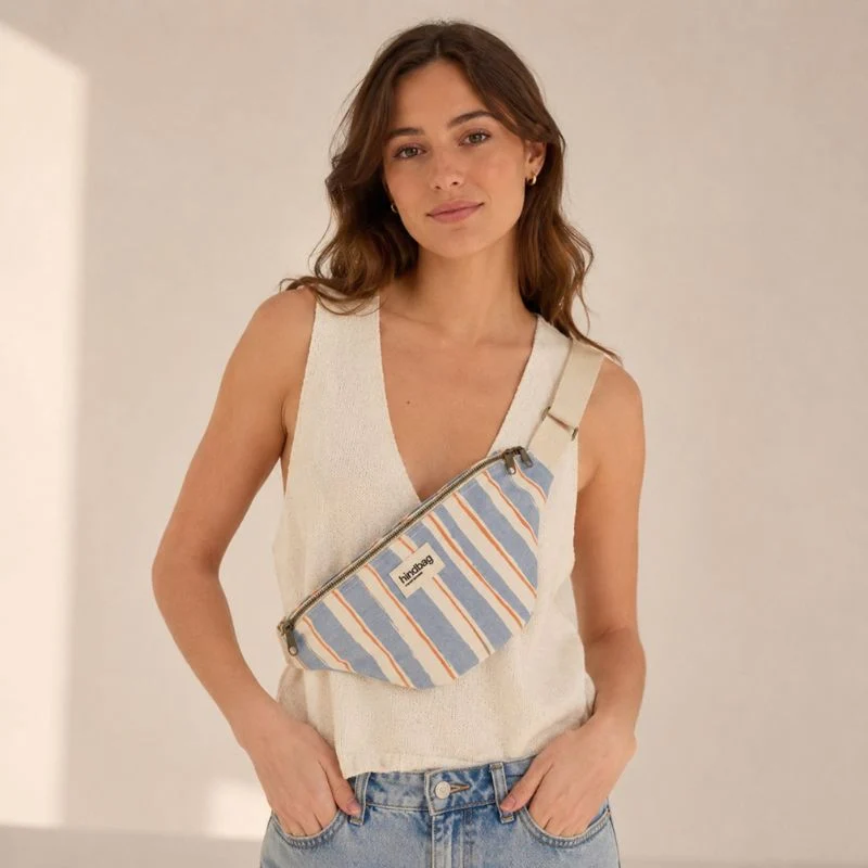 Sac banane Olivia rayée coton bio - Hindbag