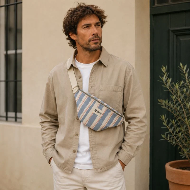 Sac banane Olivia rayée coton bio - Hindbag