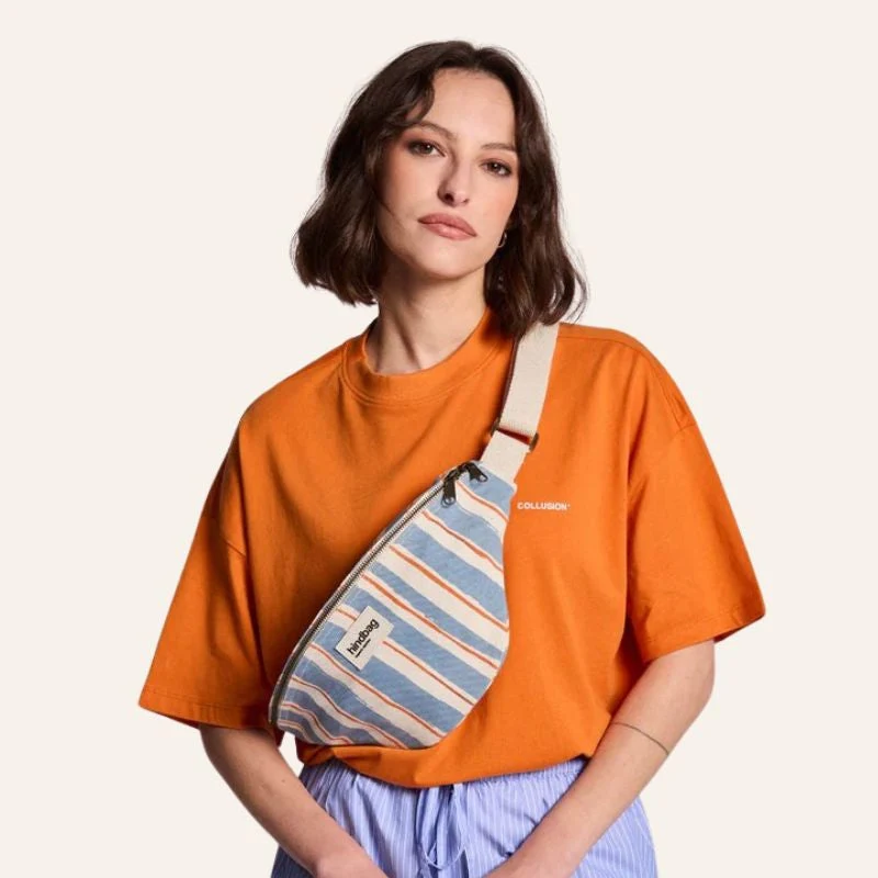 Sac banane Olivia rayée coton bio - Hindbag