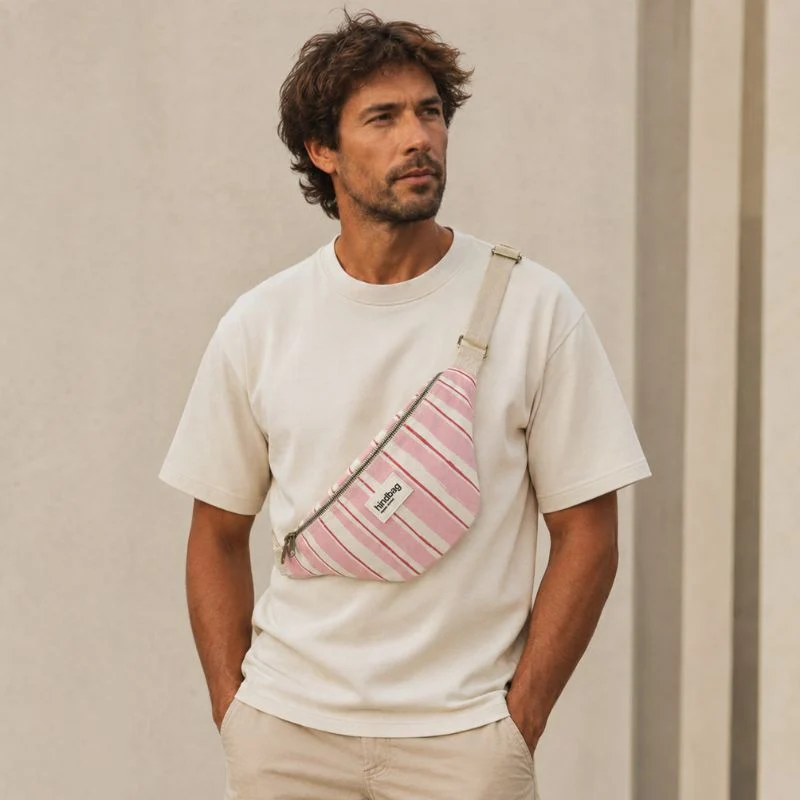 Sac banane Olivia rayée coton bio - Hindbag