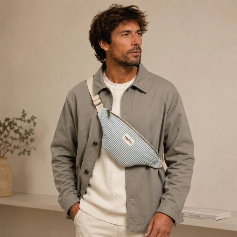 Sac banane Olivia rayée coton bio - Hindbag