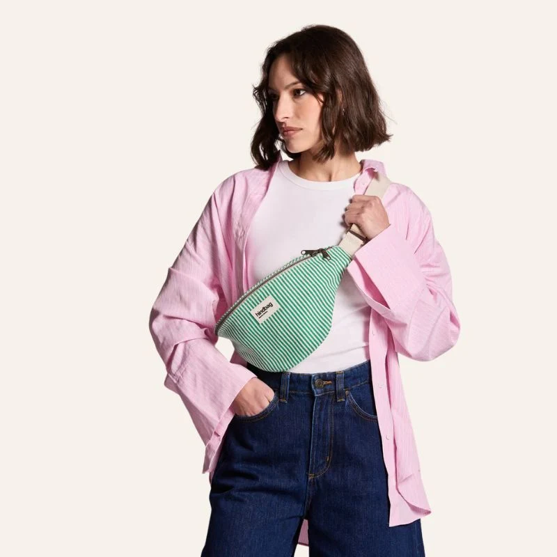 Sac banane Olivia rayée coton bio - Hindbag