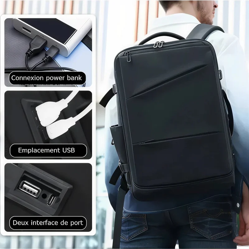 Sac à dos de ville pour homme ordinateur 17 pouces