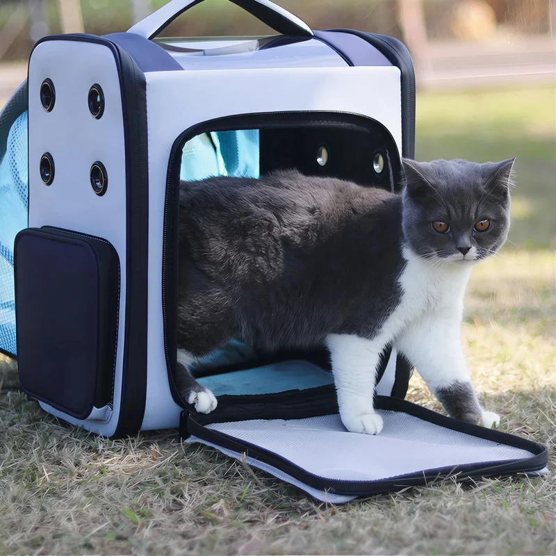 Sac de transport chat rectangulaire extensible - Breezy