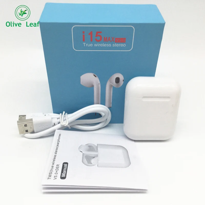 i15 MAX TWS Wireless Bluetooth 5.0 Headset Mini Touch HIFI Sound Headphone Fashion Sports Headphones Compatible with IOS/Android