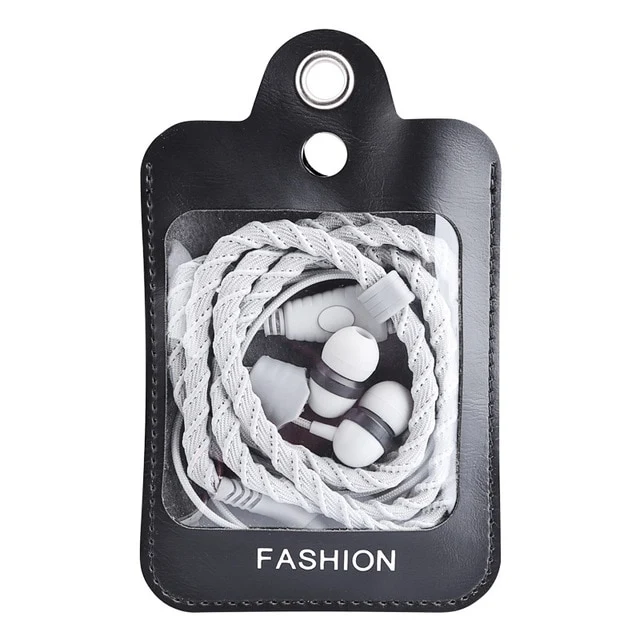 Wired Earphones 3.5mm Earbuds Earpiece Sports Braided Bracelet Headsets with Mic for Xiaomi Huawei IPhone Samsung Phones PC MP3