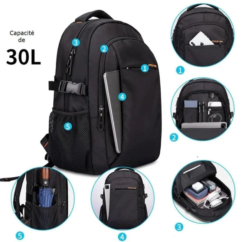Sac à dos homme travail imperméable
