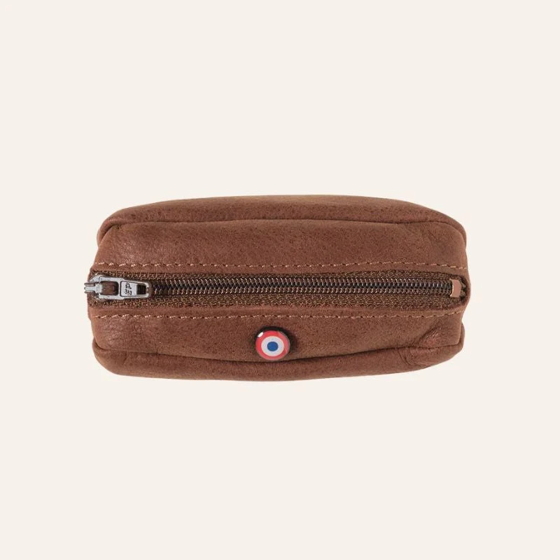 Porte-monnaie compact Charles en cuir nubuck - Larmorie
